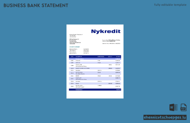 Organisationsdokument der Nykredit Bank (Word- und PDF-Beispiel)